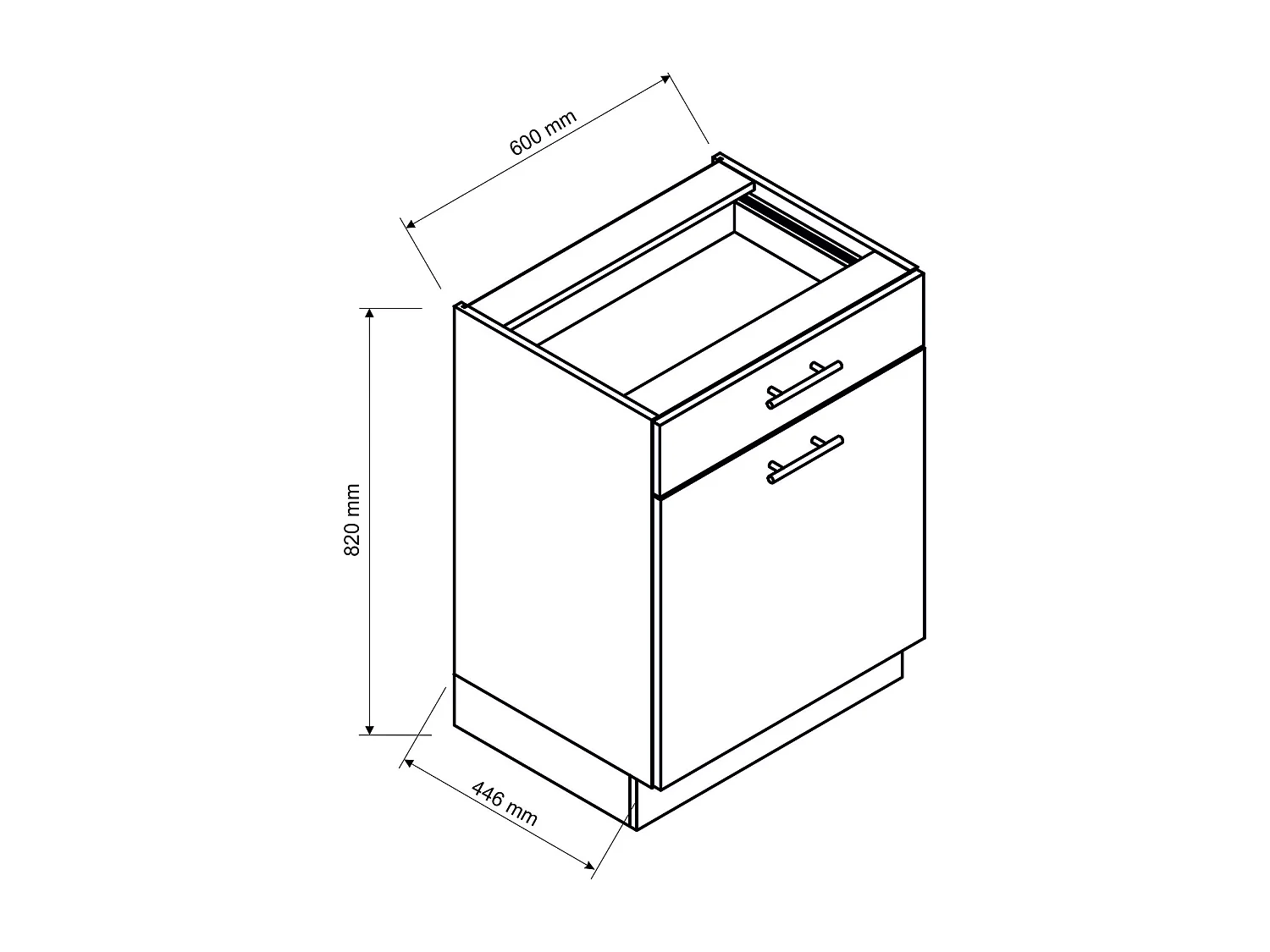 Cuisine complète ANIA 6 éléments couleur Graphite - Longueur 200/200 cm