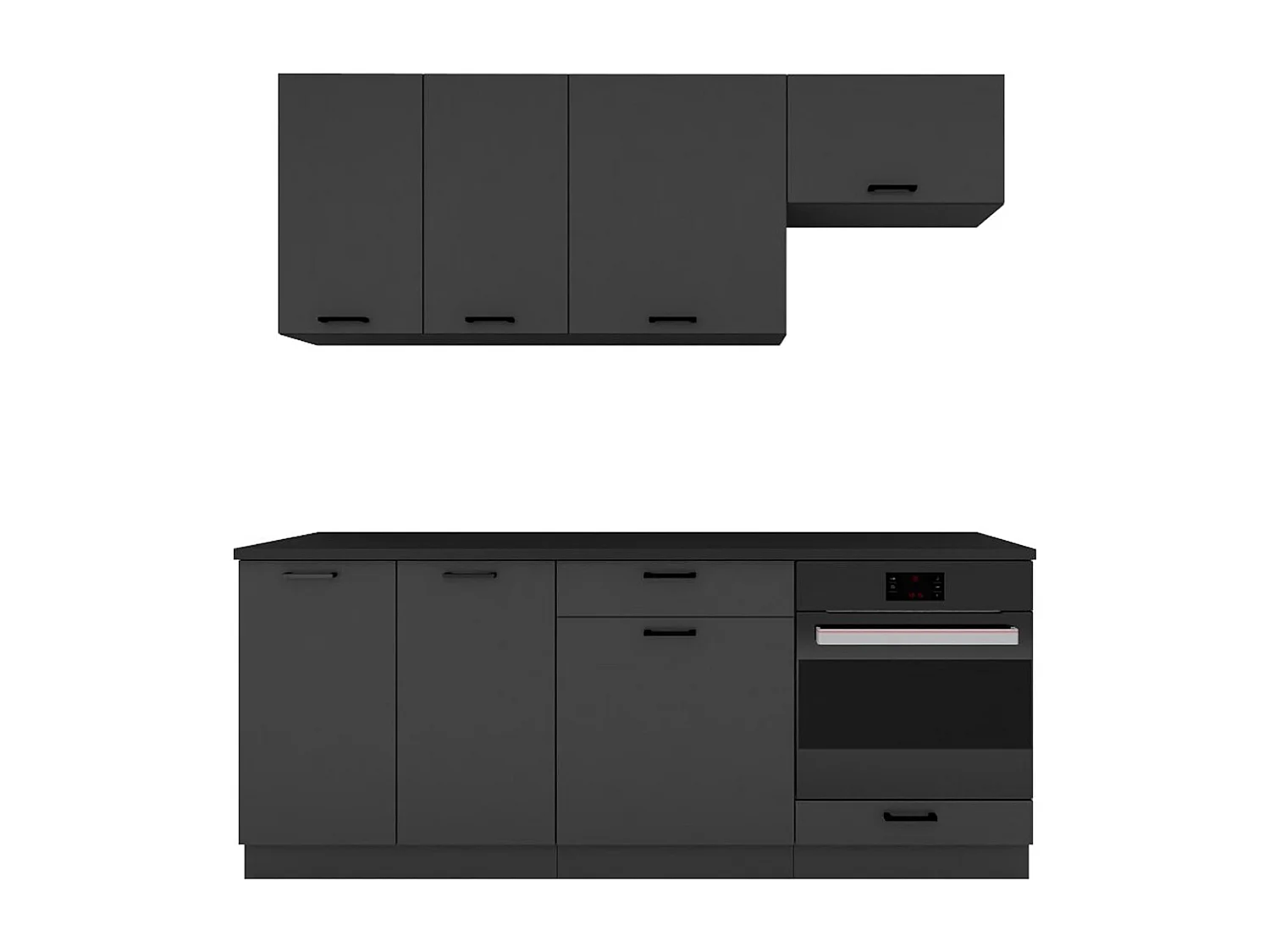 Cuisine complète ANIA 6 éléments couleur Graphite - Longueur 200/200 cm