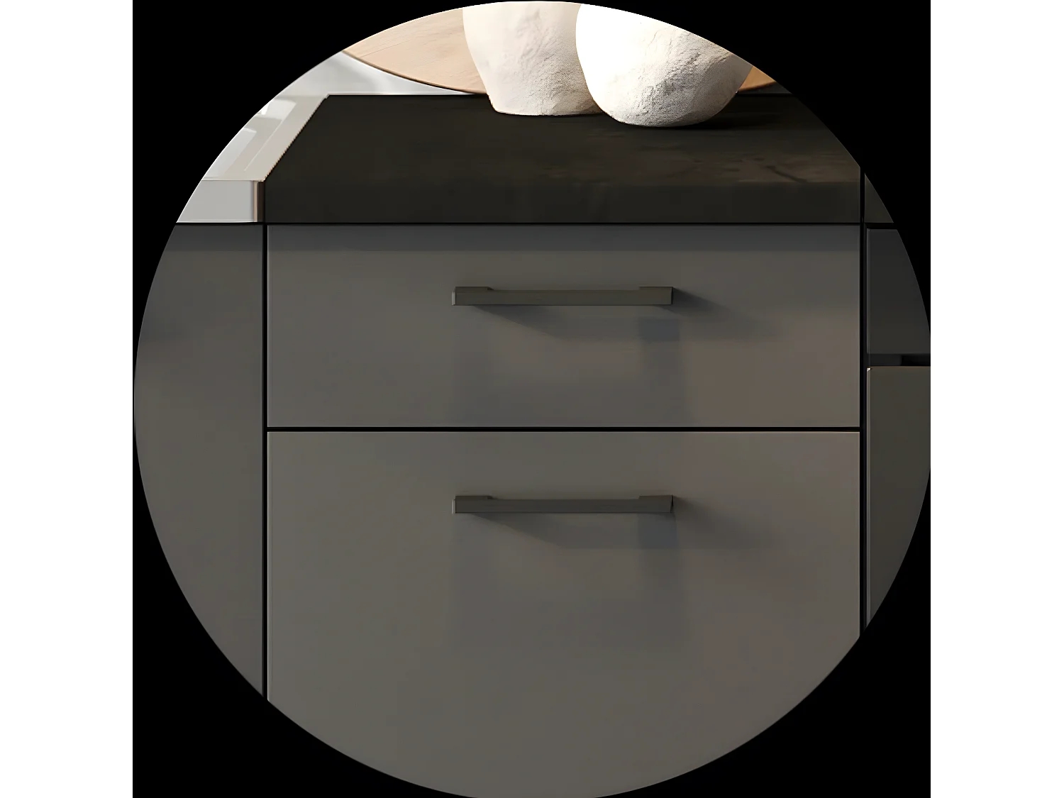 Cuisine complète LUNA 6 éléments couleur Graphite avec plan de travail inclus- Longueur 180 cm