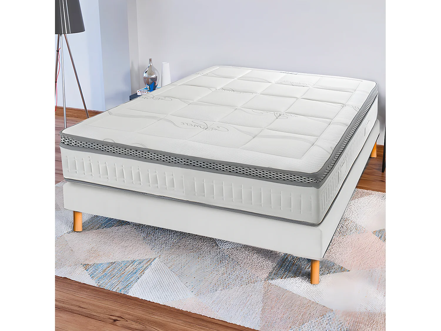 Matelas ressorts ensachés et mousse à mémoire de forme 160x200 ep 28cm  le seducteur