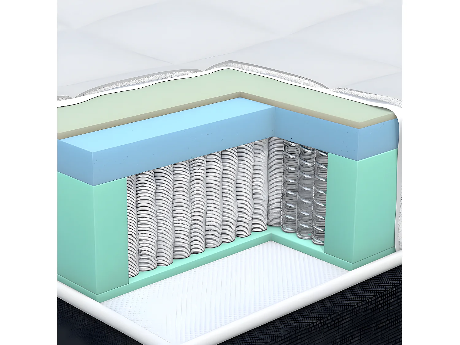 Matelas ressorts ensachés et mousse à mémoire de forme 180x200 ep 28cm  le seducteur