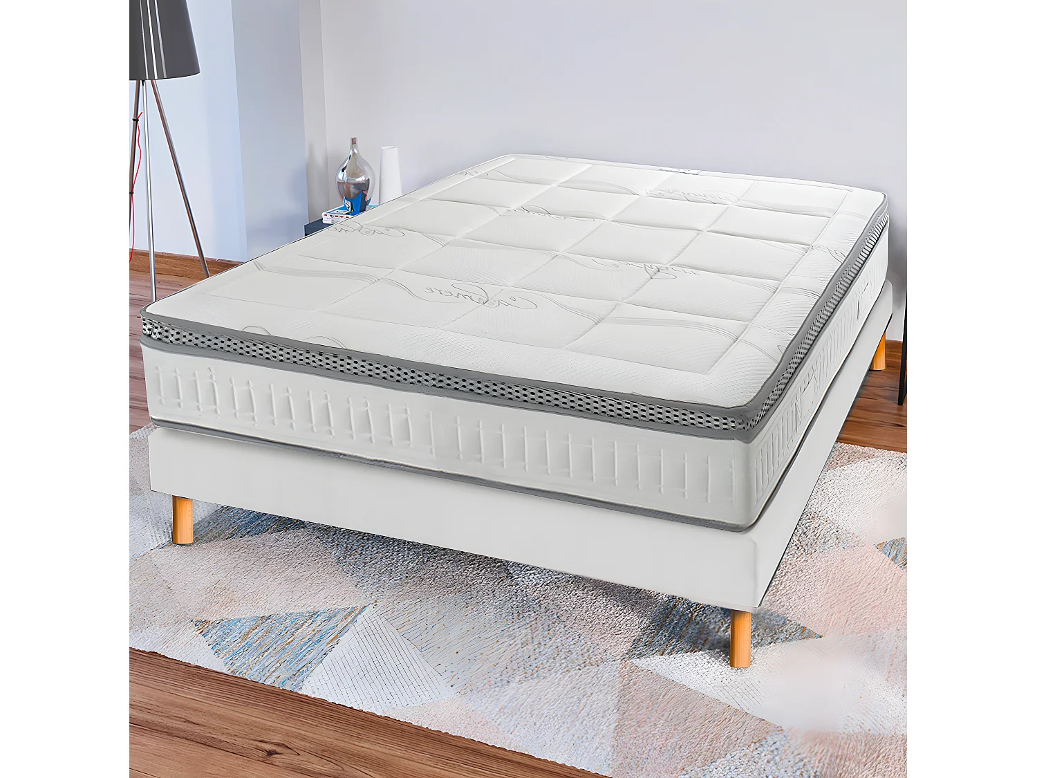 Matelas ressorts ensachés et mousse à mémoire de forme 140x190 ep 28cm le seducteur