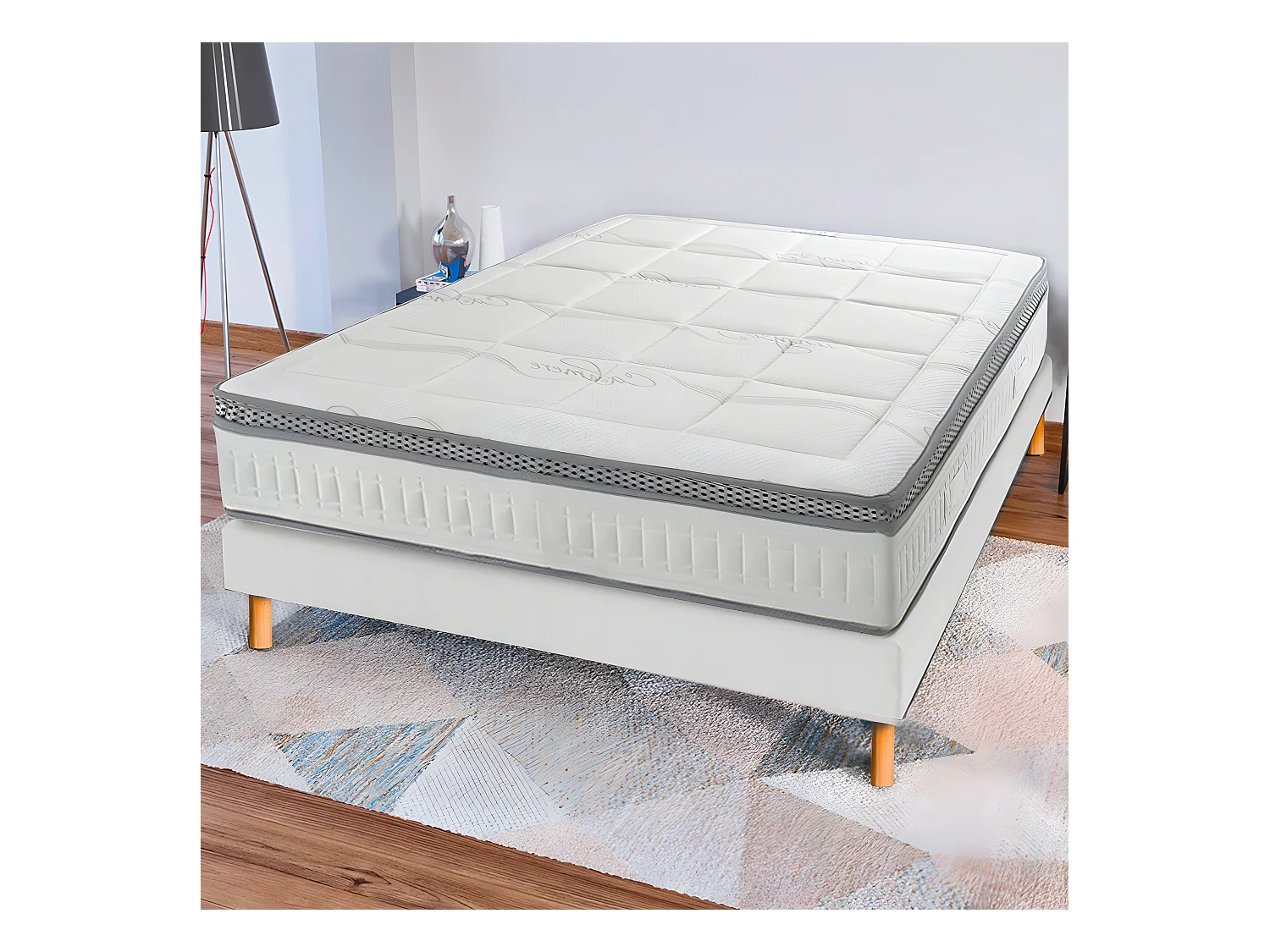 Matelas ressorts ensachés et mousse à mémoire de forme 140x190 ep 28cm le seducteur
