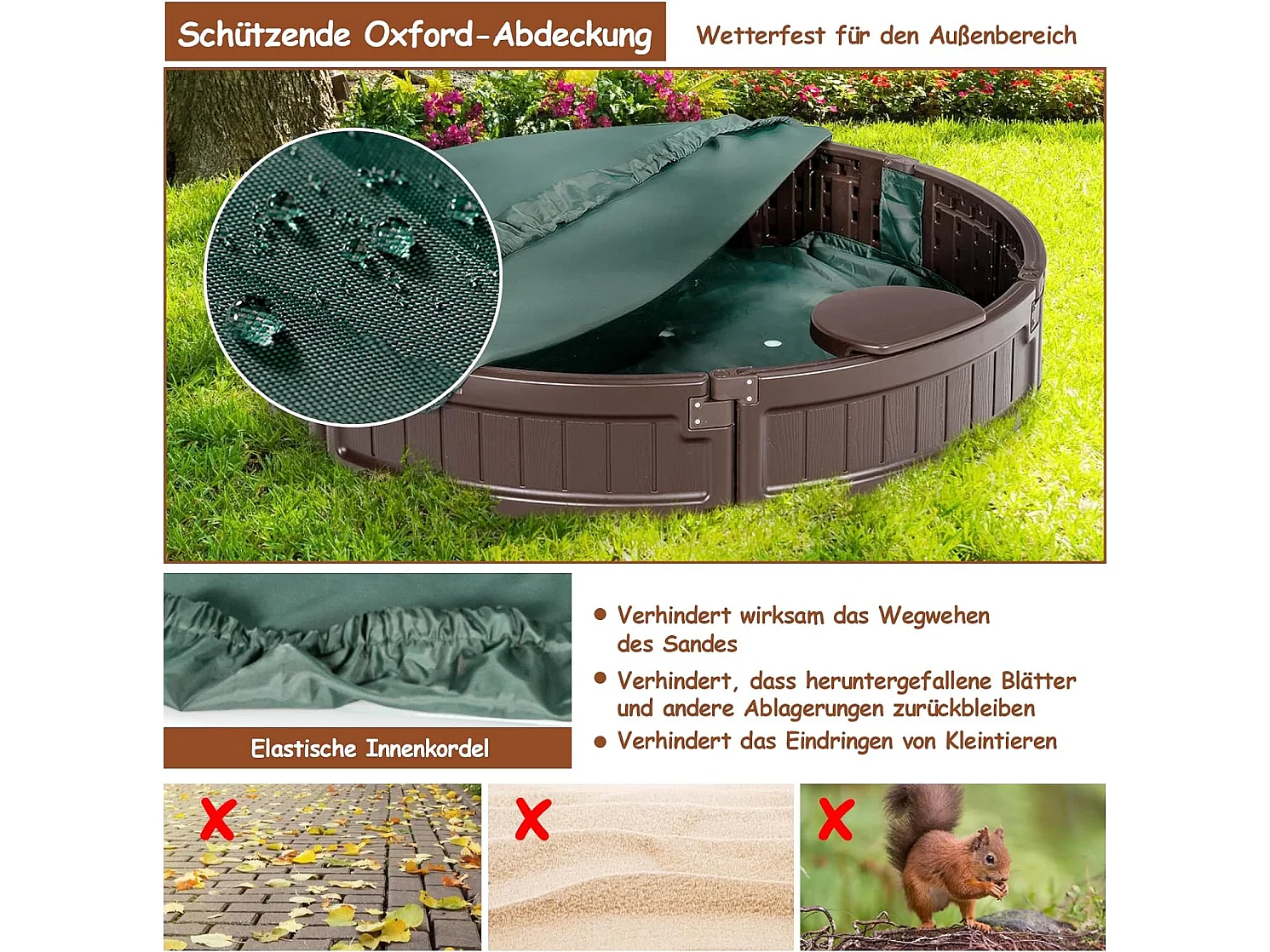 Ø120cm Sandbox rund Sandkasten