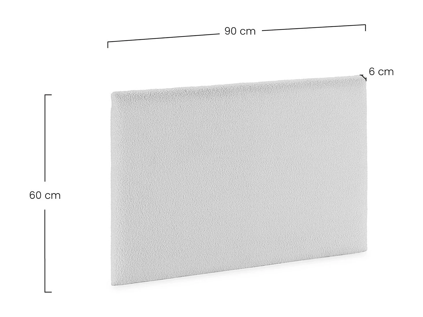 Kopfteil Niebla 90x60 cm Beigefarbenes Schaffellimitat