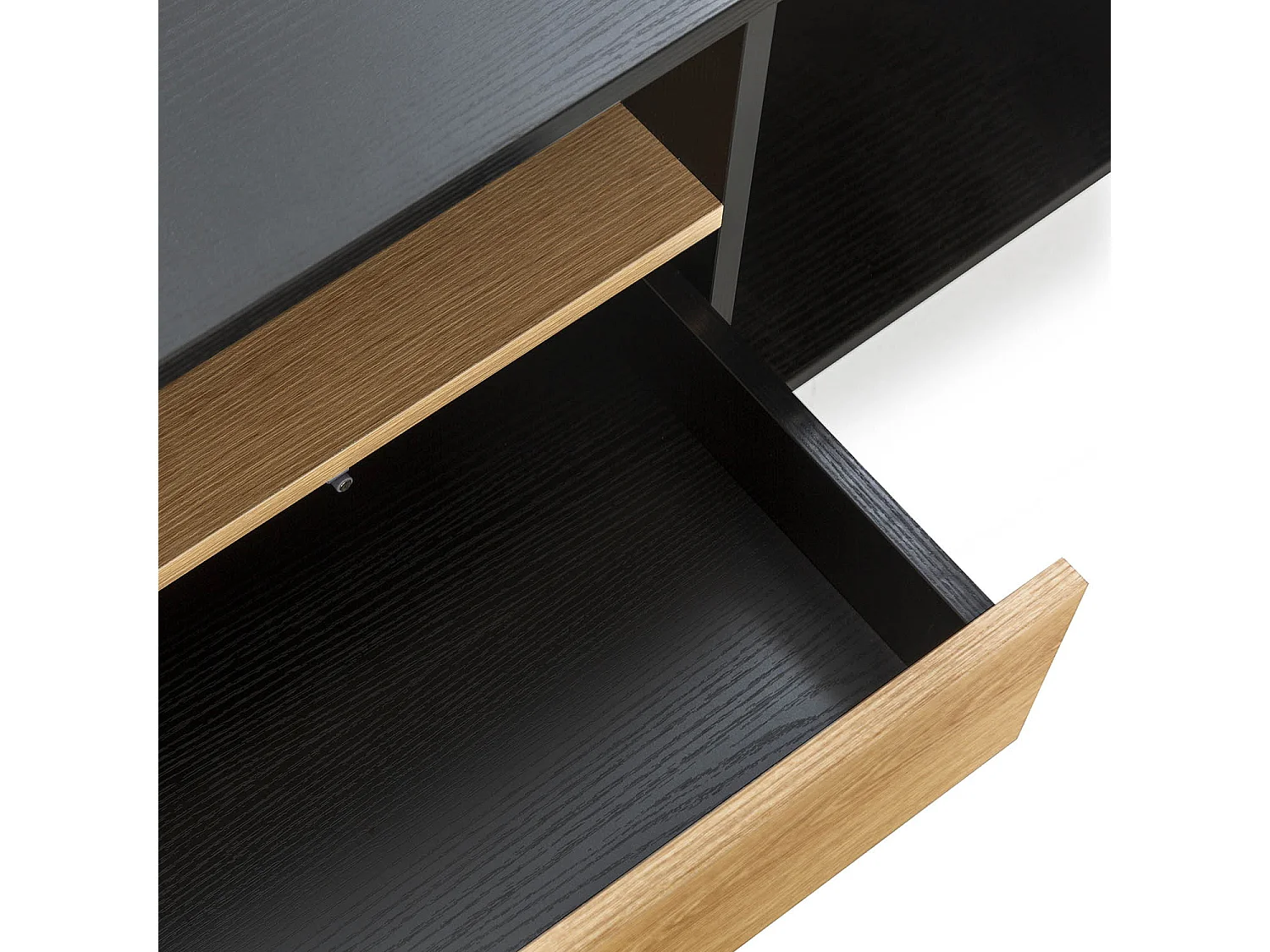 Mobile TV Apolo 1 anta 2 cassetti, colore nero/legno