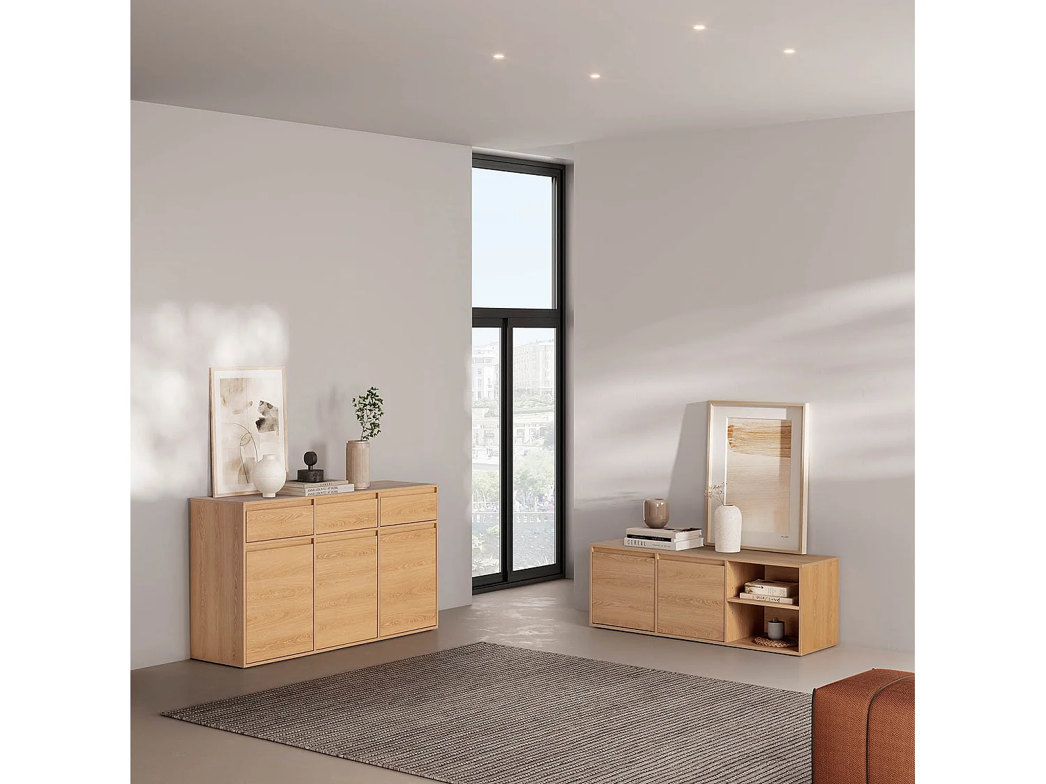 Mobile TV Tori 2 Ante 2 Fori, Colore Rovere, 130 cm