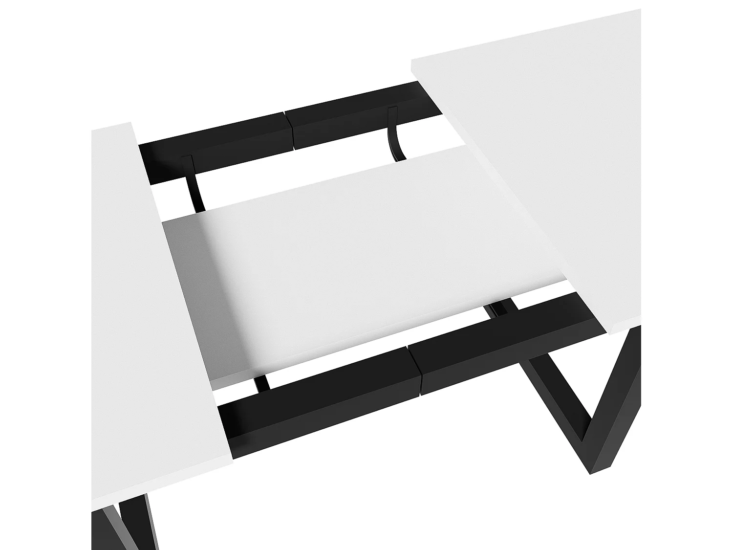 Table à manger extensible multifonctionnelle en acier - style industriel - Blanc