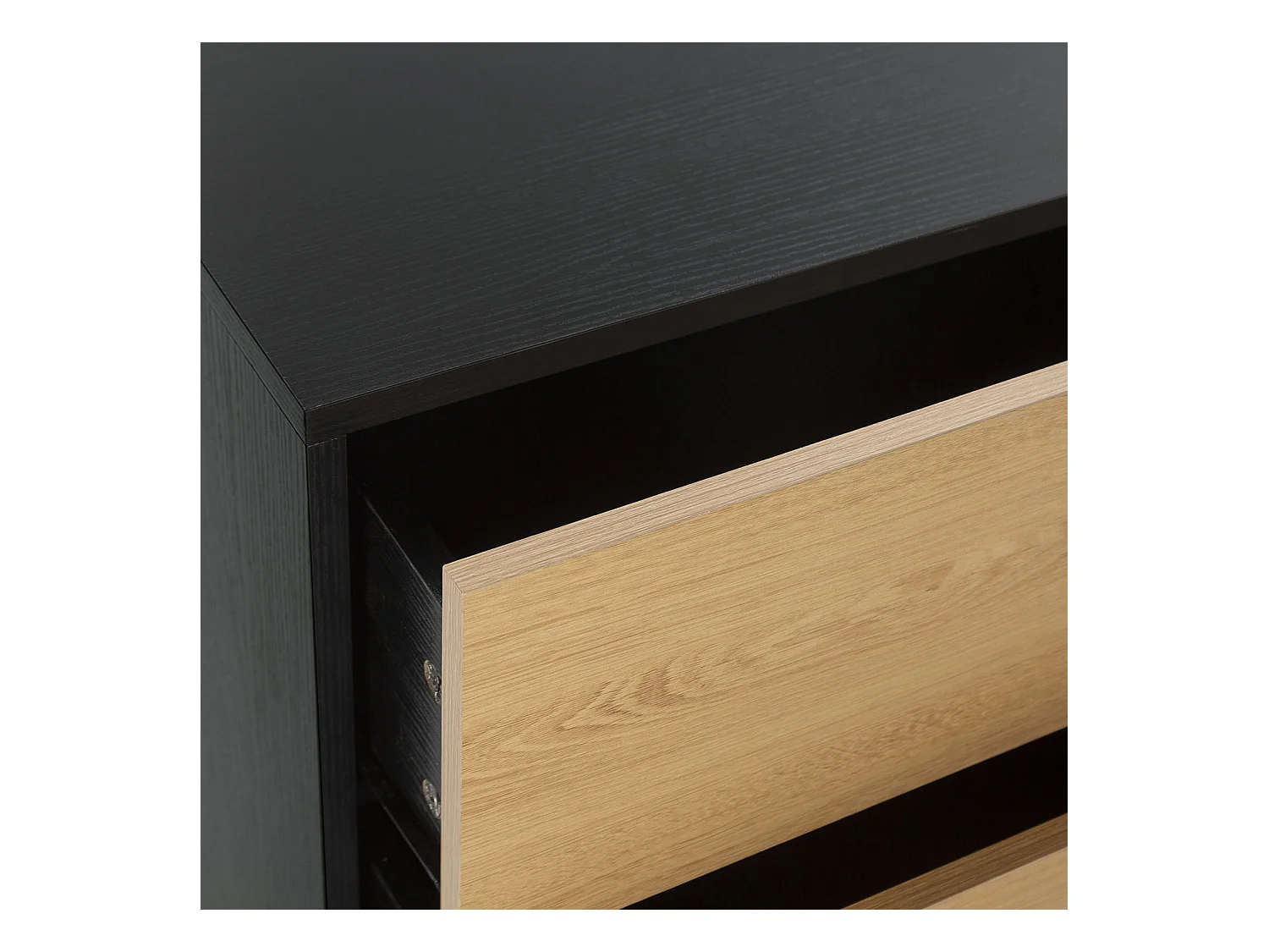 Commode Apolo 3 tiroirs Couleur Noir/Bois