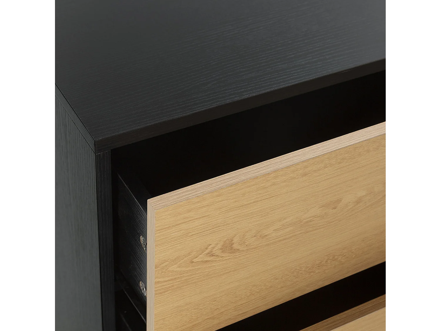 Cômoda Apolo 3 gavetas Cor Preto/Madeira