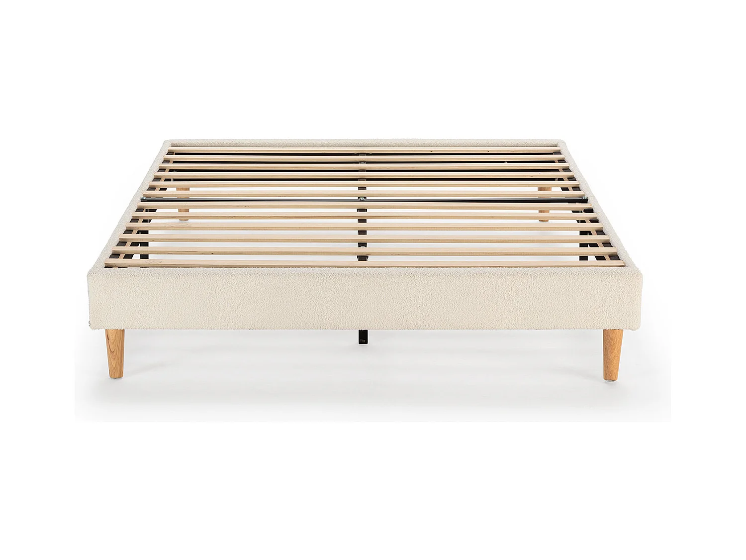 Base rembourrée Niebla 140x200 cm Imitation tissu mouton beige