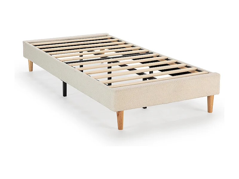 Base imbottita Niebla 90x190 cm Tessuto pecora beige