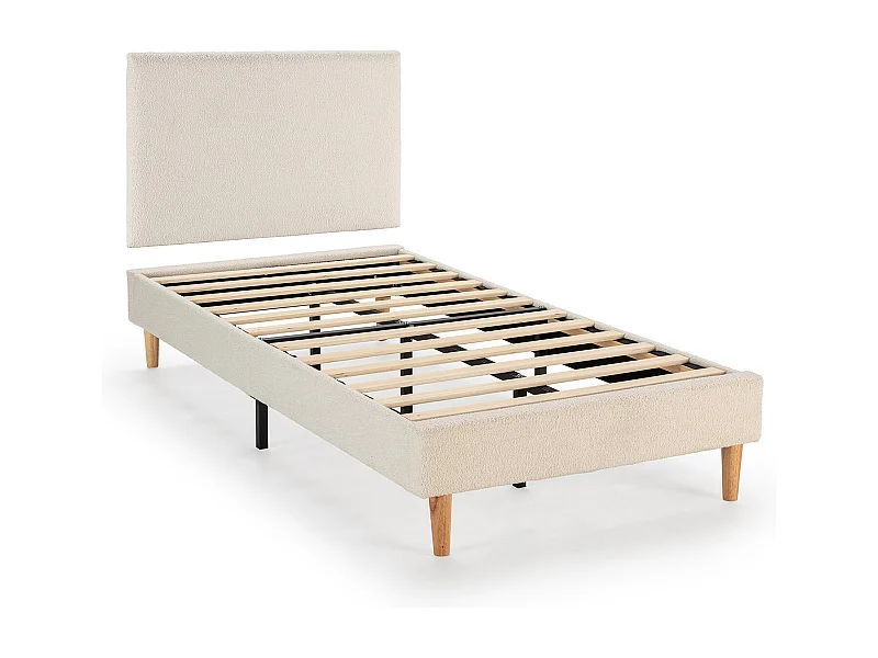 Polsterbett + Kopfteil Niebla 90x190 cm Beige