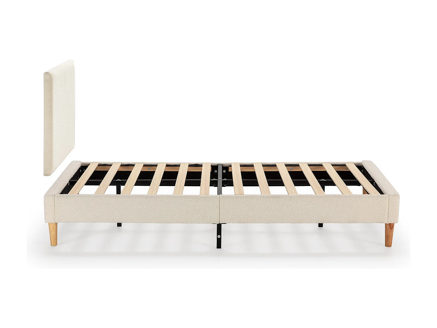 Base imbottita + testiera Niebla 90x190 cm Beige