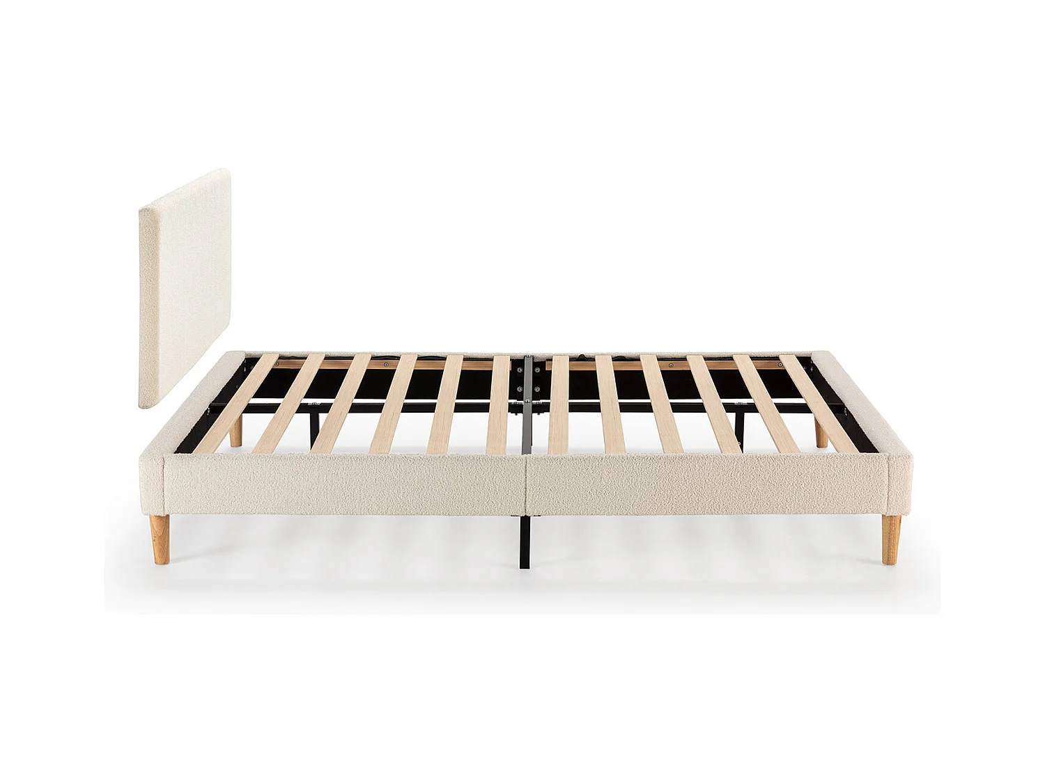 Base tapizada + cabecero Niebla 150x190 cm Beige