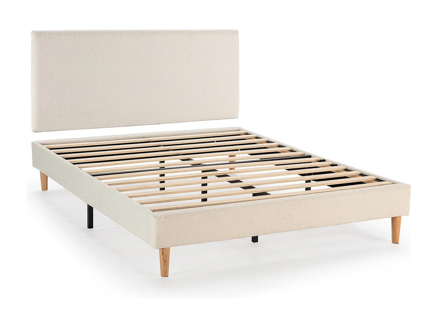 Base imbottita + testiera Niebla 140x190 cm Beige