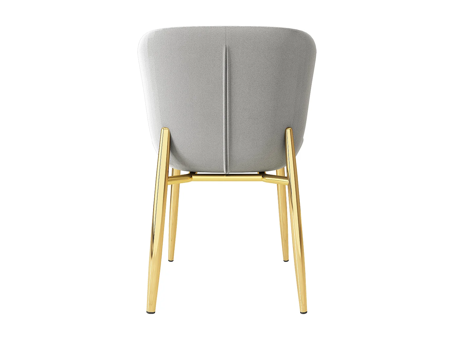 Lot de 6 Chaises rembourré en velours - avec pieds en métal doré – style contemporain - Gris