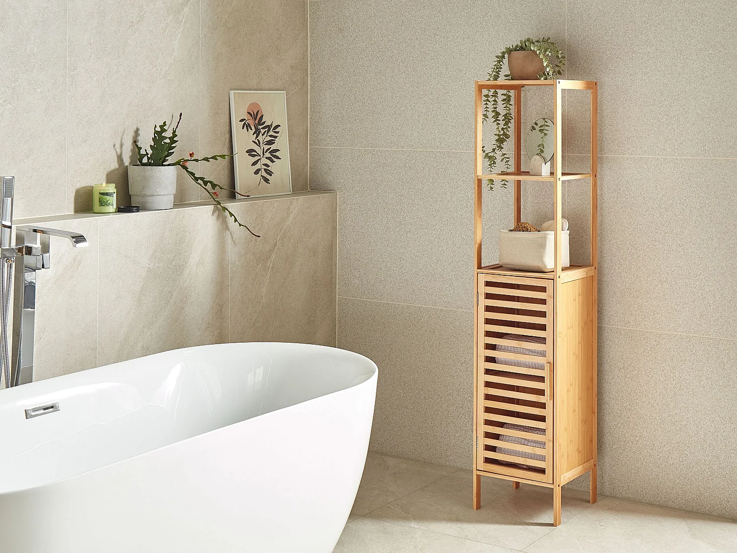 Badkamerkast bamboe lichthout OWASSO