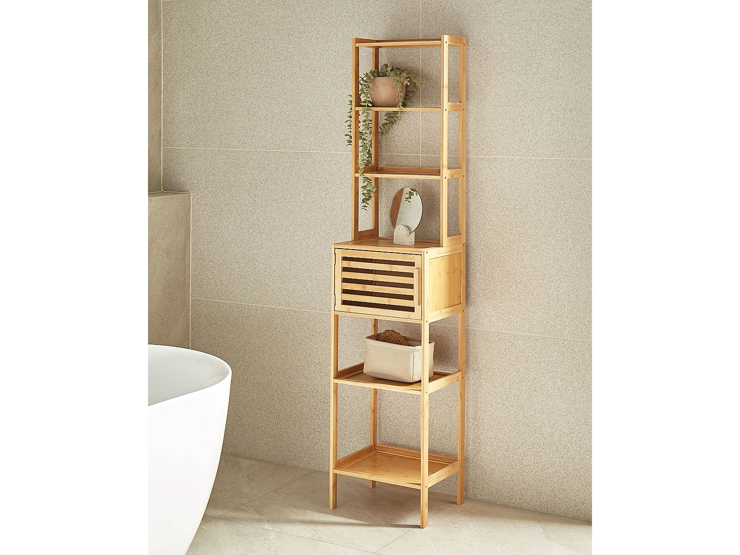 Meuble de rangement LEHI Bambou Marron clair