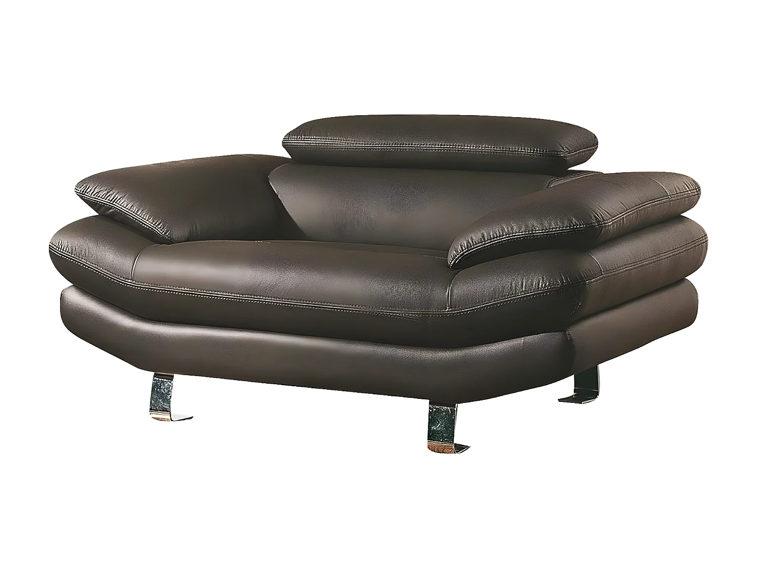 Fauteuil en cuir CARLTON Marron