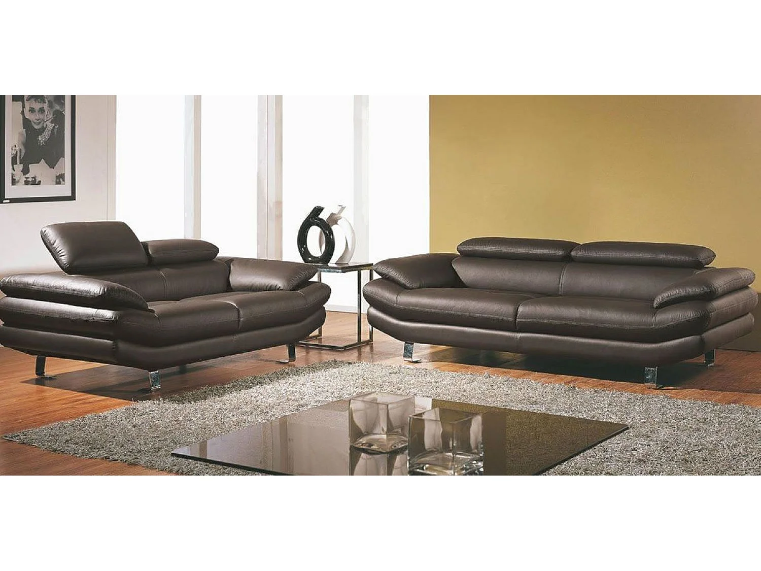 Fauteuil en cuir CARLTON Marron