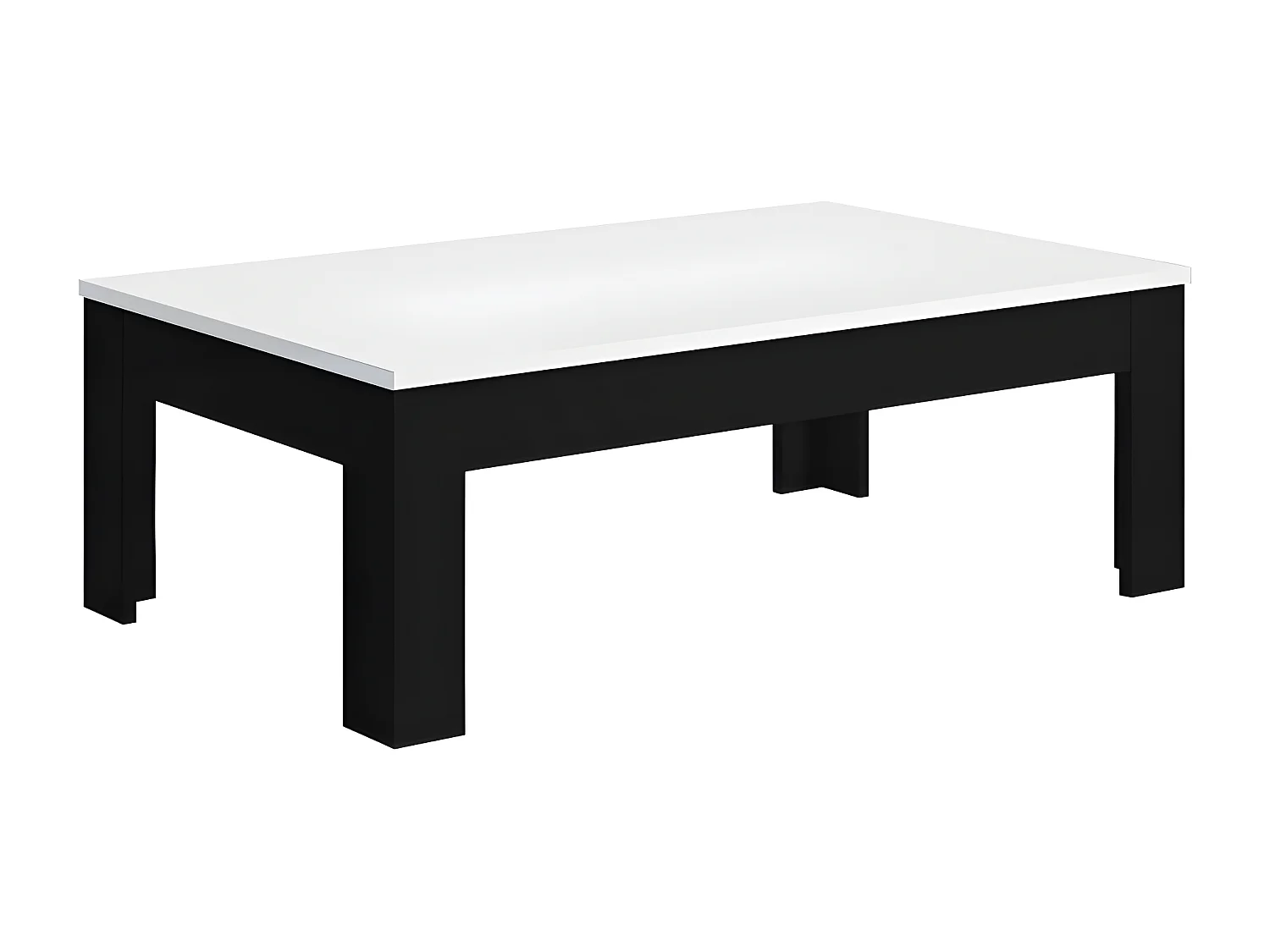 Table basse Noir/Blanc laqué - REVE - L 130 x l 43 x H 70 cm