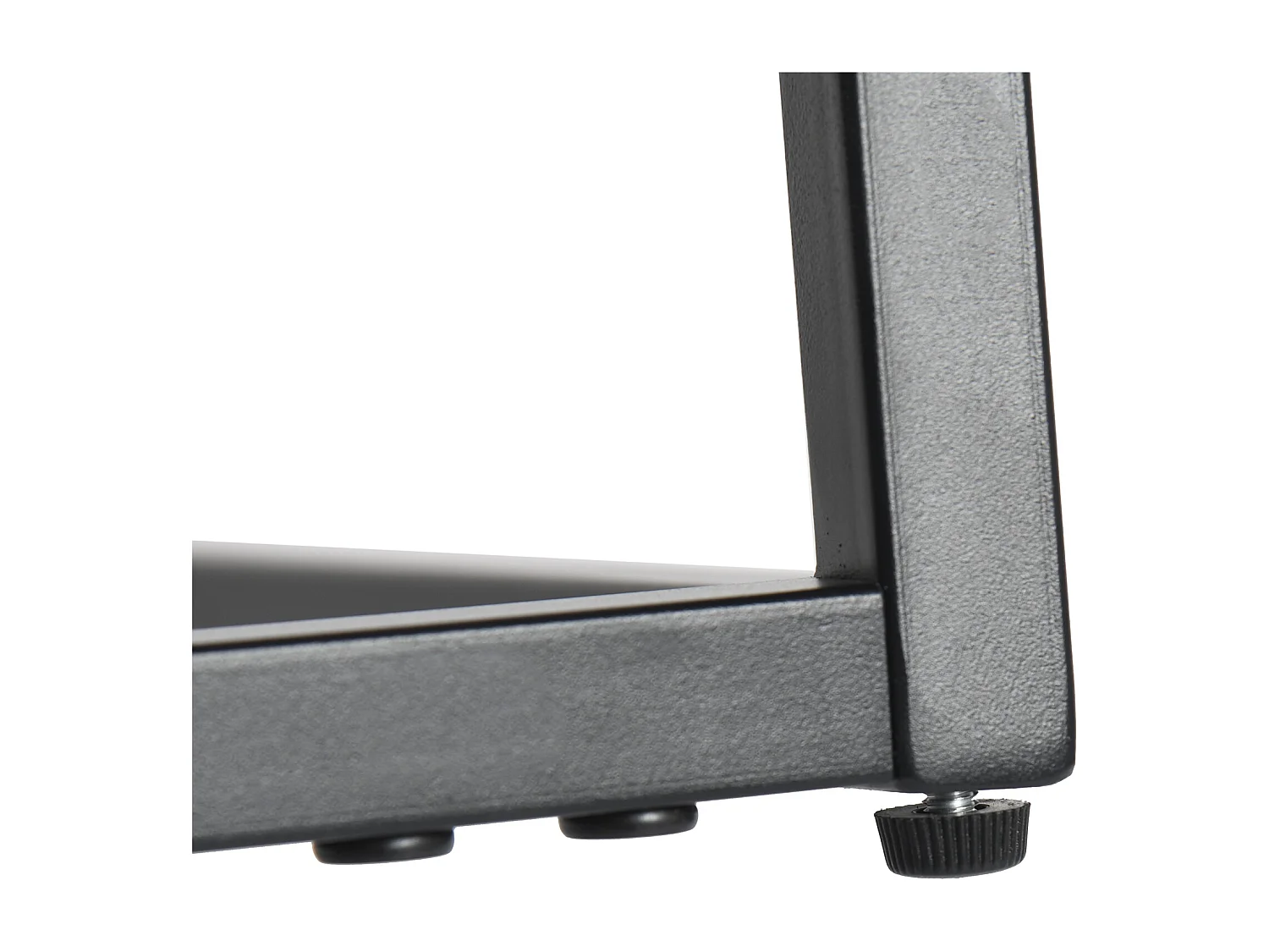 Table basse carrée pierre effet marbre blanc structure noir 80x80cm GAZUDS