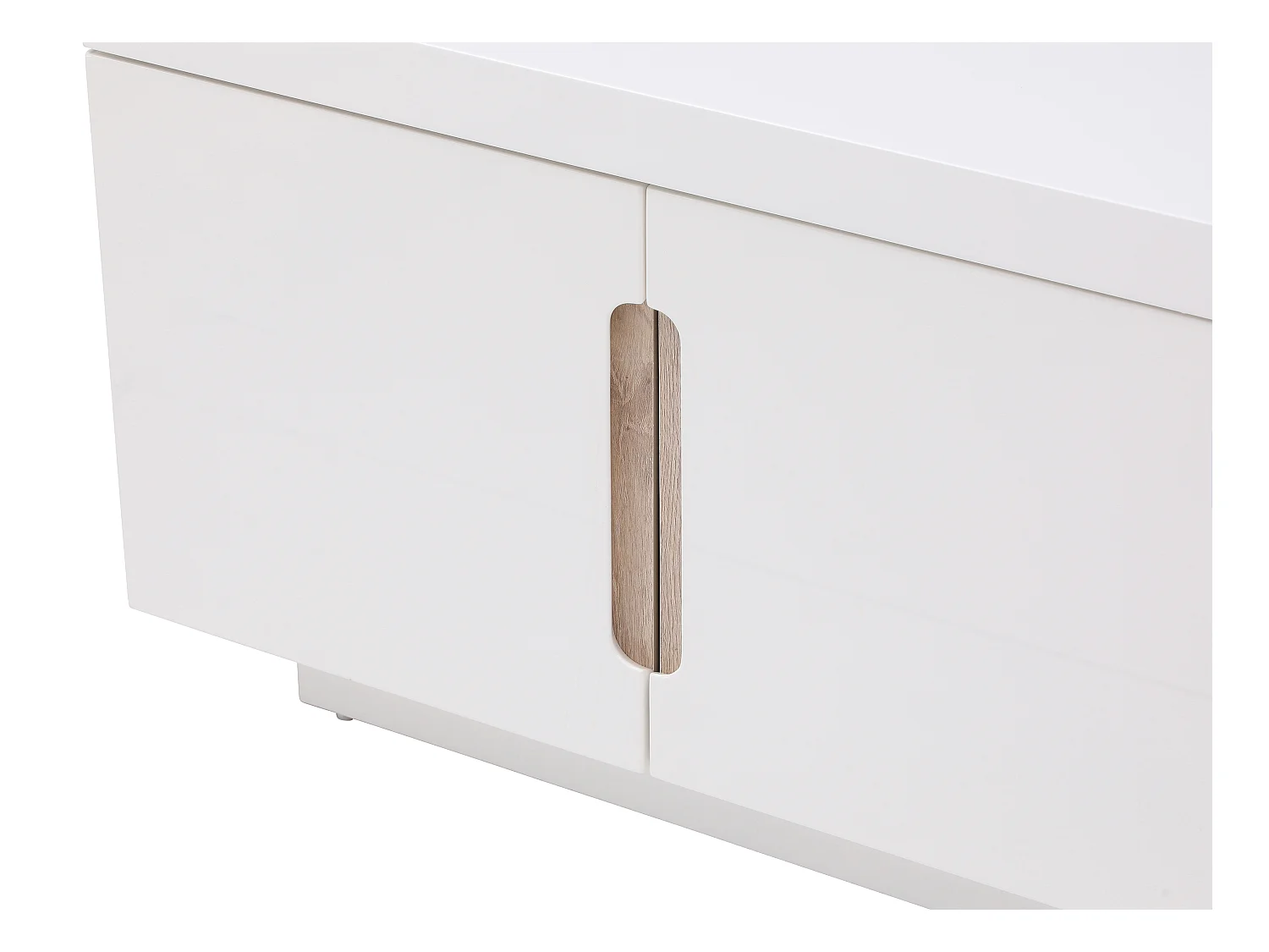 Móvel de TV com 2 portas, 2 gavetas e 2 nichos branco e natural - NURINI