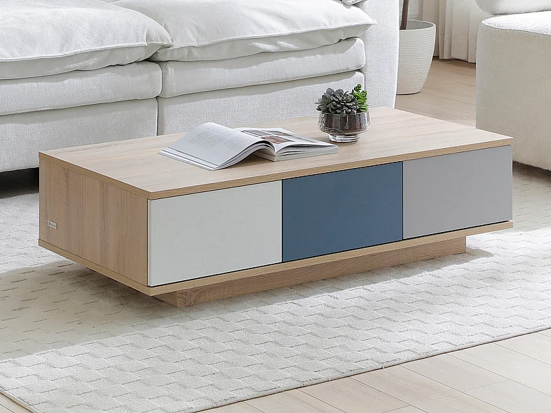 Salontafel met 3 lades en 1 nis - Verschillende kleuren - FILUTIA