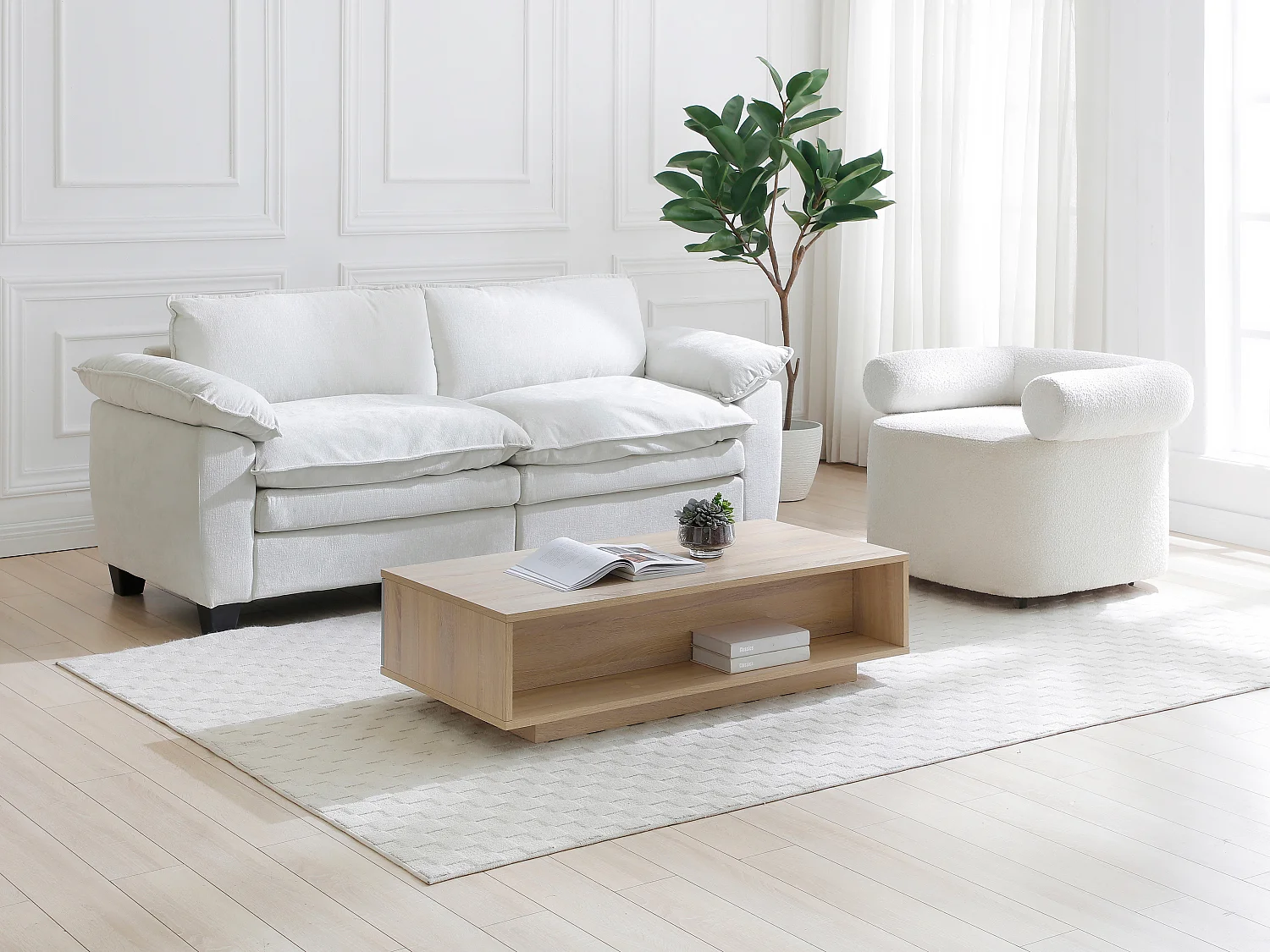 Mesa auxiliar con 3 cajones y 1 estante - Multicolor - FILUTIA