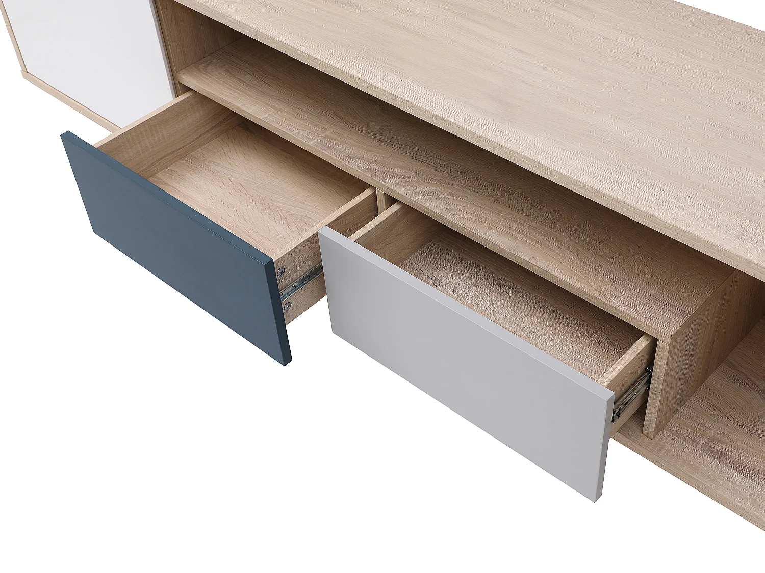 Móvel de TV com 1 porta, 2 gavetas e 1 nicho multicolor - FILUTIA