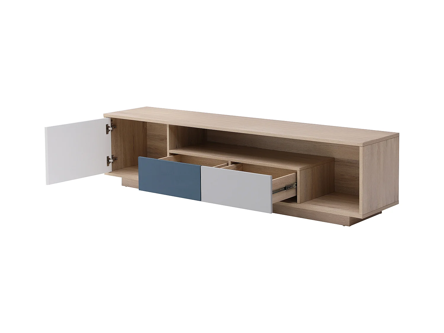 Mueble TV con 1 puerta, 2 cajones y 1 estante - Multicolor - FILUTIA
