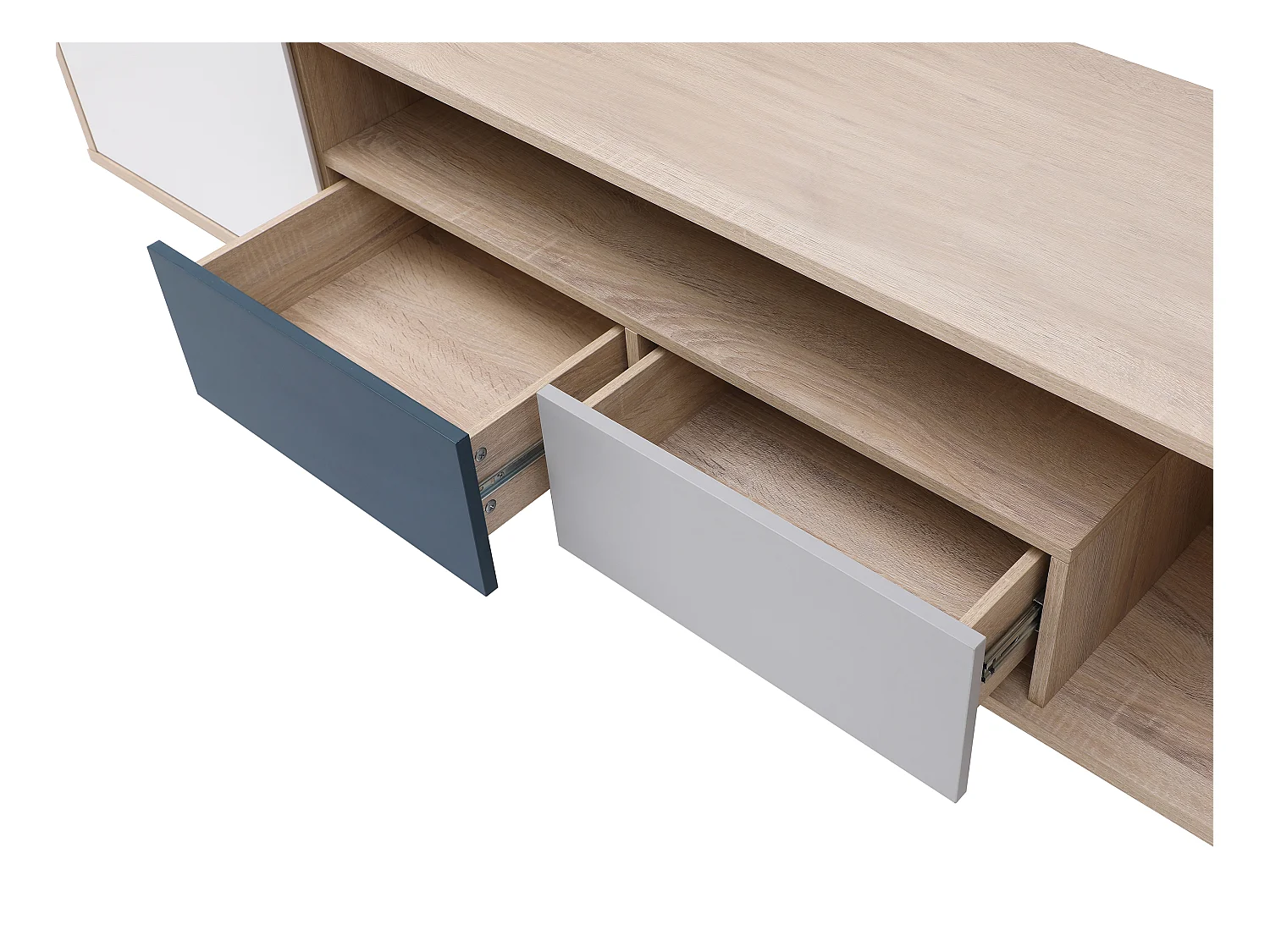 Mueble TV con 1 puerta, 2 cajones y 1 estante - Multicolor - FILUTIA