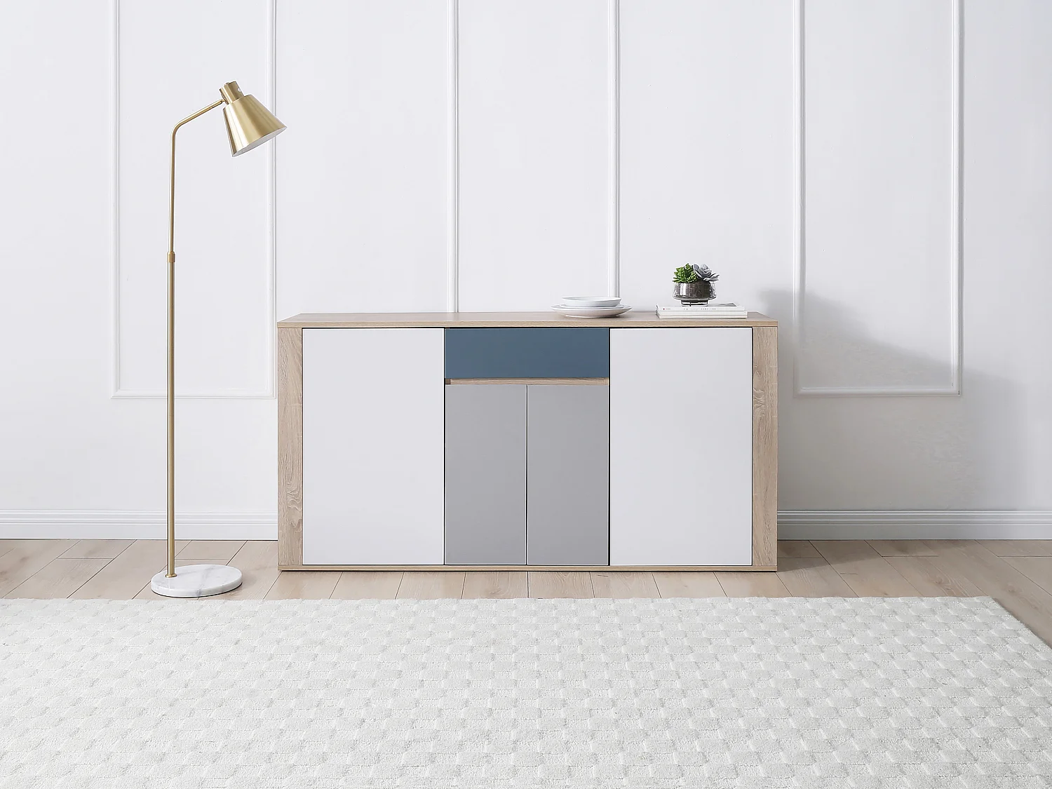 Aparador com 4 portas e 1 gaveta multicolor - FILUTIA