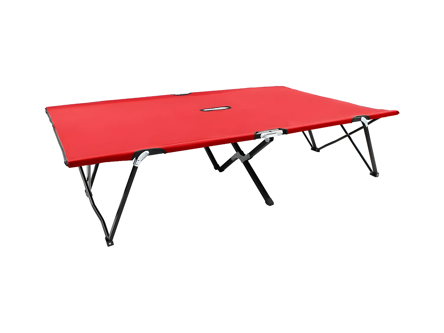Bain de soleil pliable 2 places rouge Acier FR36954
