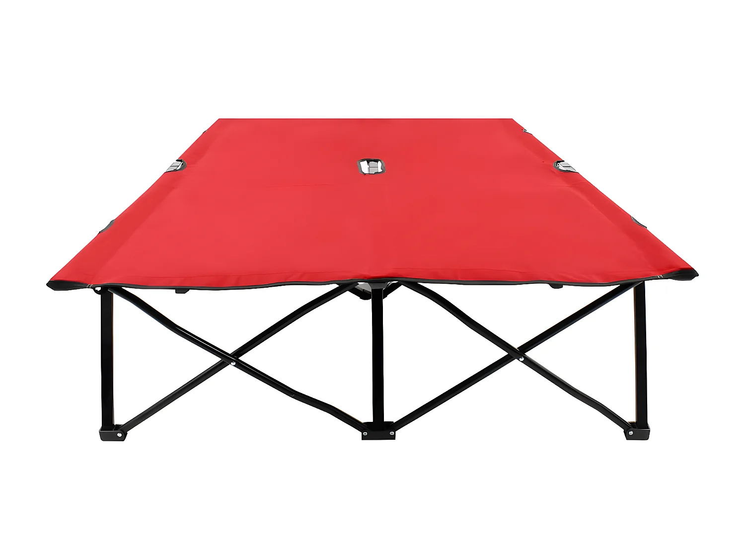 Bain de soleil pliable 2 places rouge Acier FR36954