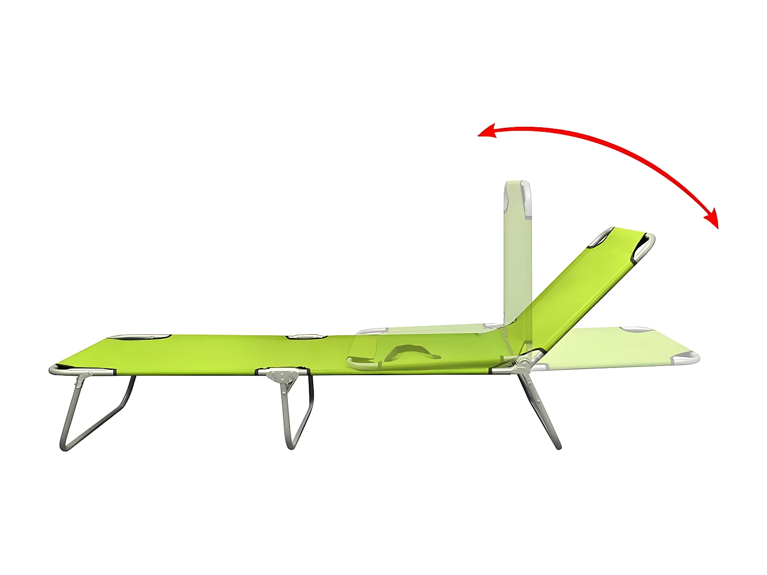 Bain de soleil pliable acier enduit de poudre vert pomme FR40864