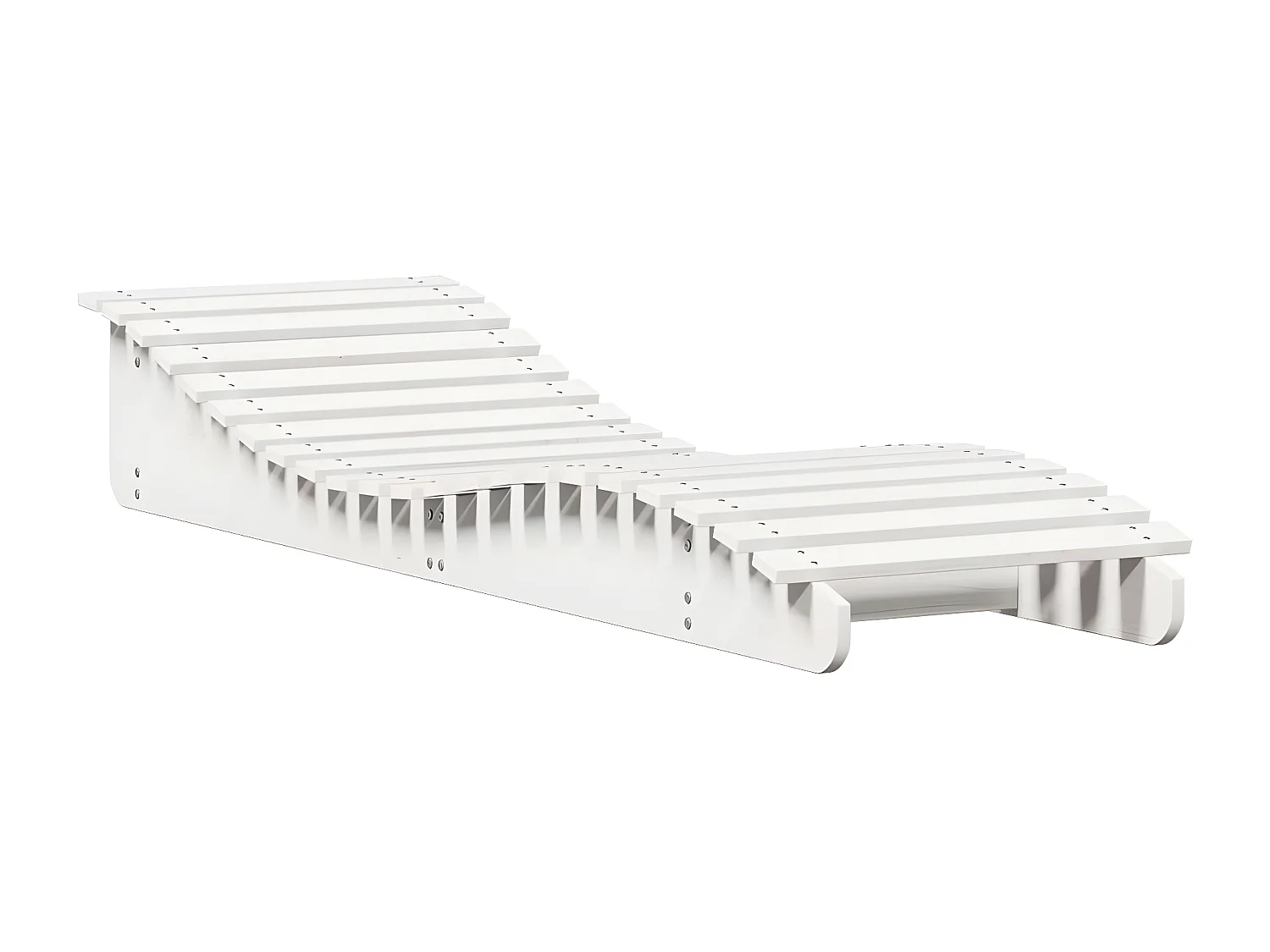 Lot de 2 Bains de soleil blanc 205x60x31,5cm bois massif de pin FR19456