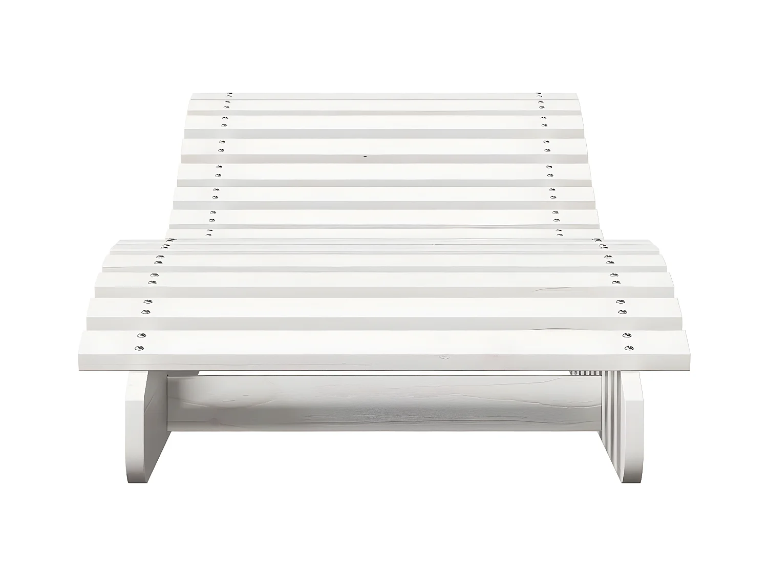 Lot de 2 Bains de soleil blanc 205x60x31,5cm bois massif de pin FR19456