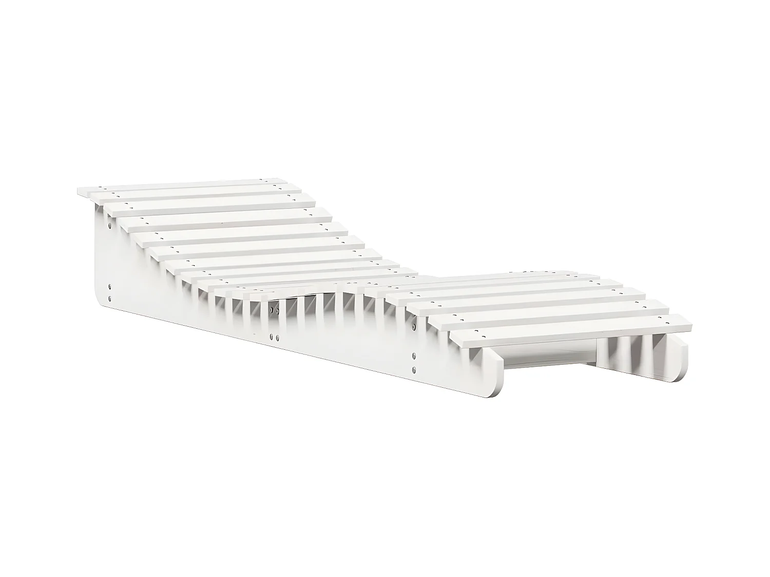 Lot de 2 Bains de soleil blanc 205x60x31,5cm bois massif de pin FR19456