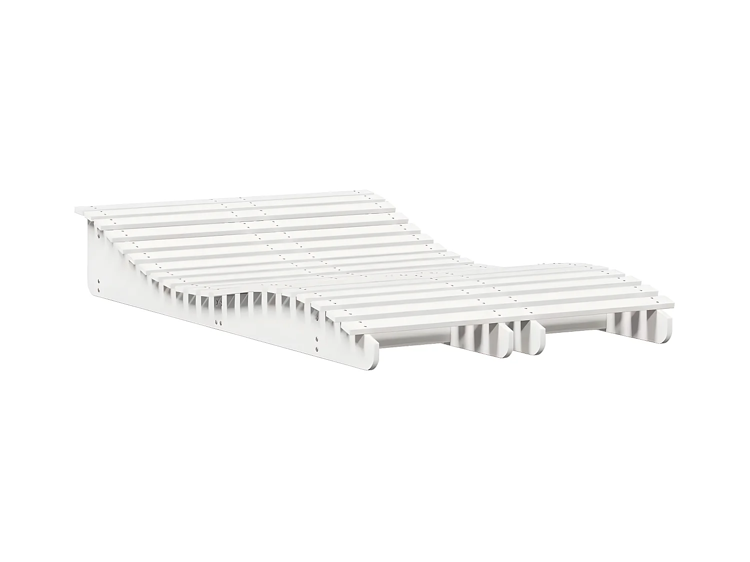 Lot de 2 Bains de soleil blanc 205x60x31,5cm bois massif de pin FR19456