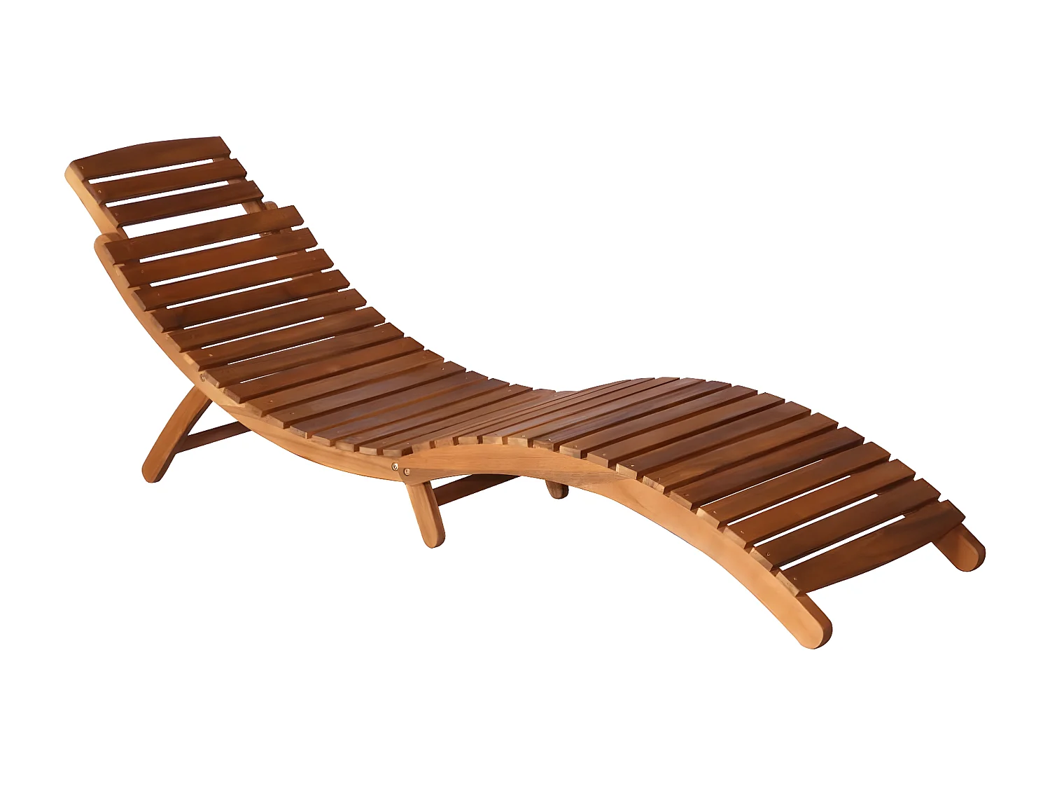 Bain de soleil de jardin avec table et coussin Bois d'acacia FR41970