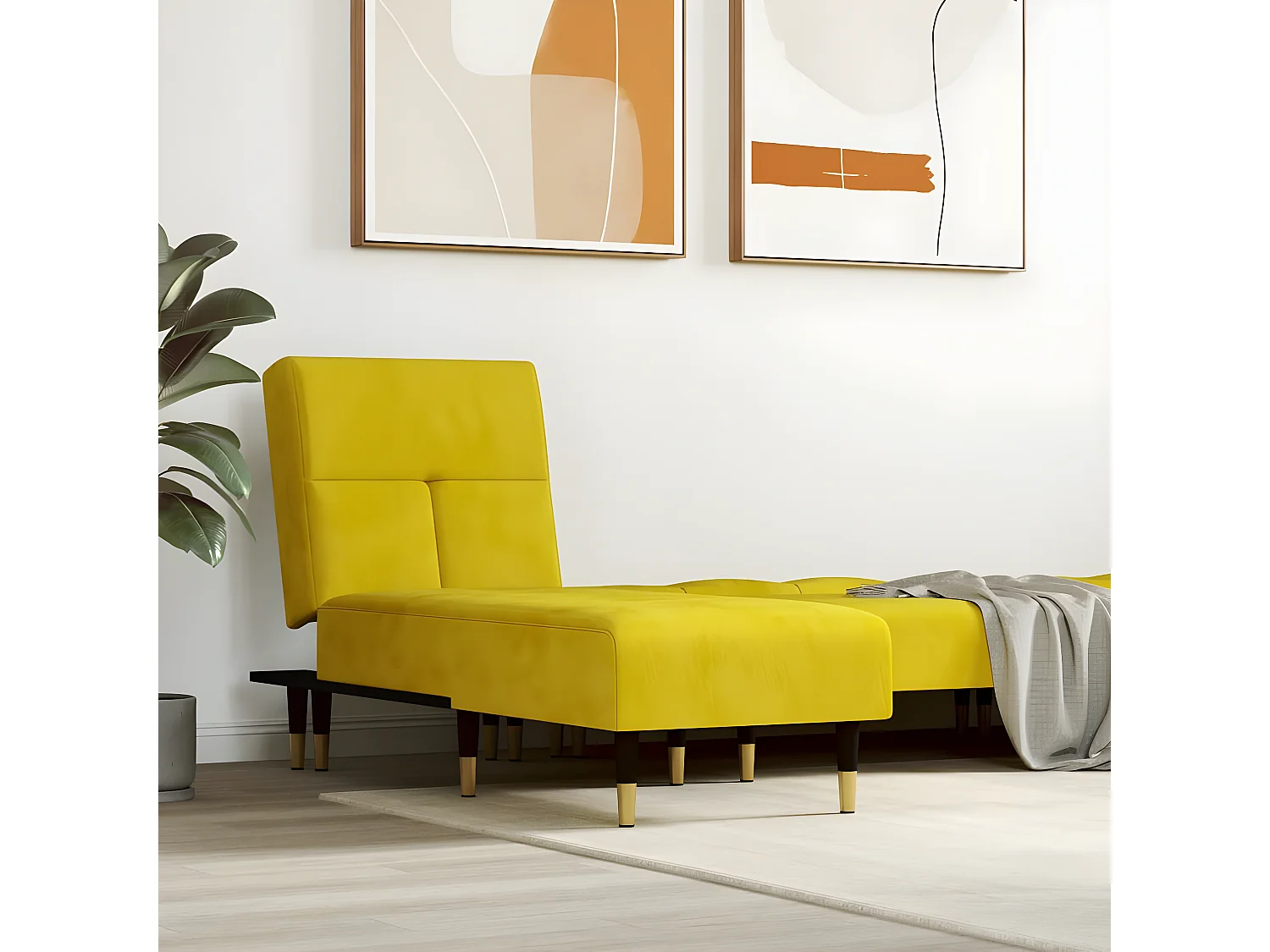 Bain de soleil jaune velours FR26615