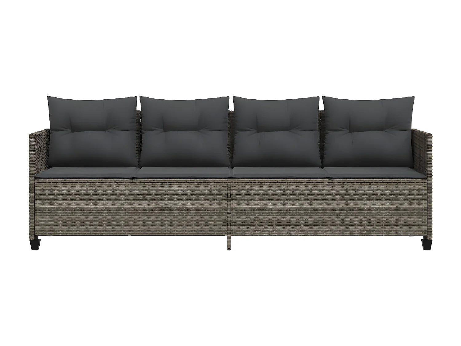 Bain de soleil avec coussins gris résine tressée FR51435