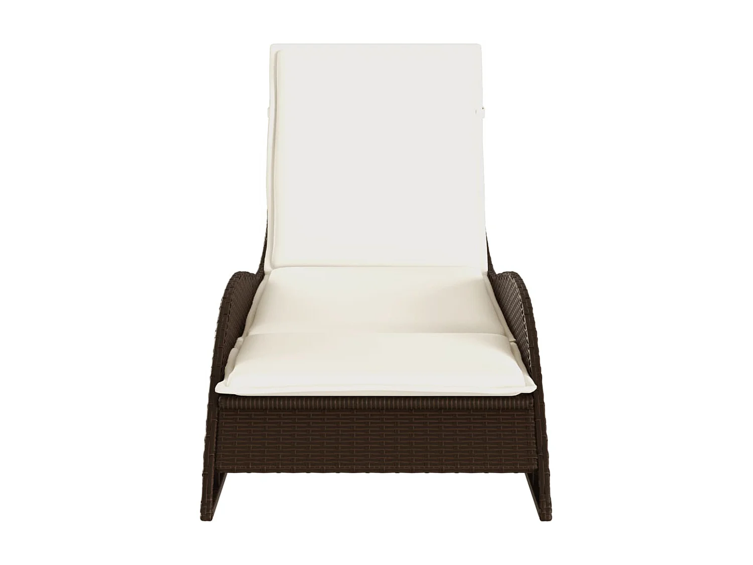 Bain de soleil avec coussin marron 60x205x73 cm résine tressée FR33825