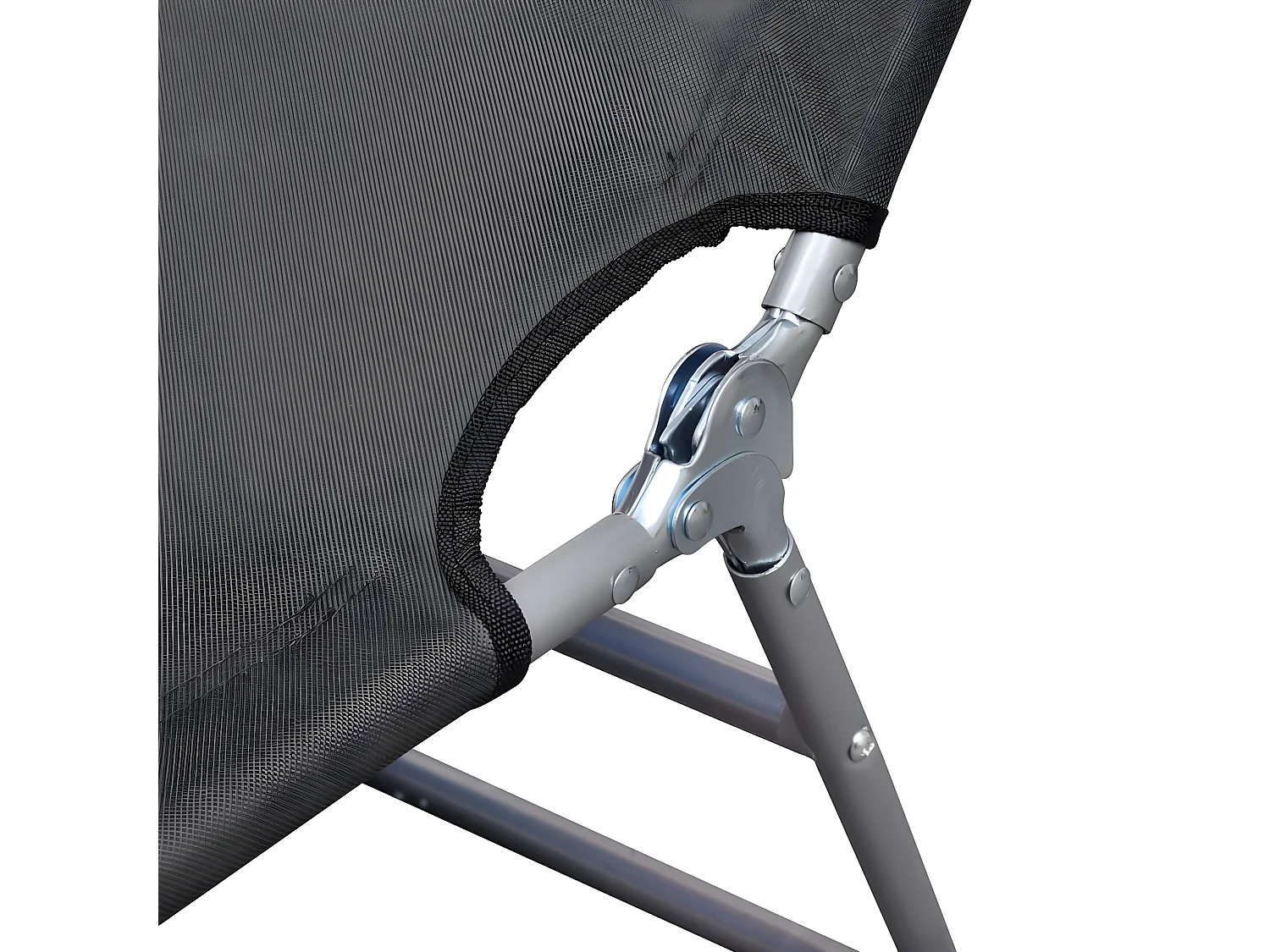 Bain de soleil pliable et coussin de tête Dossier réglable Gris FR11905