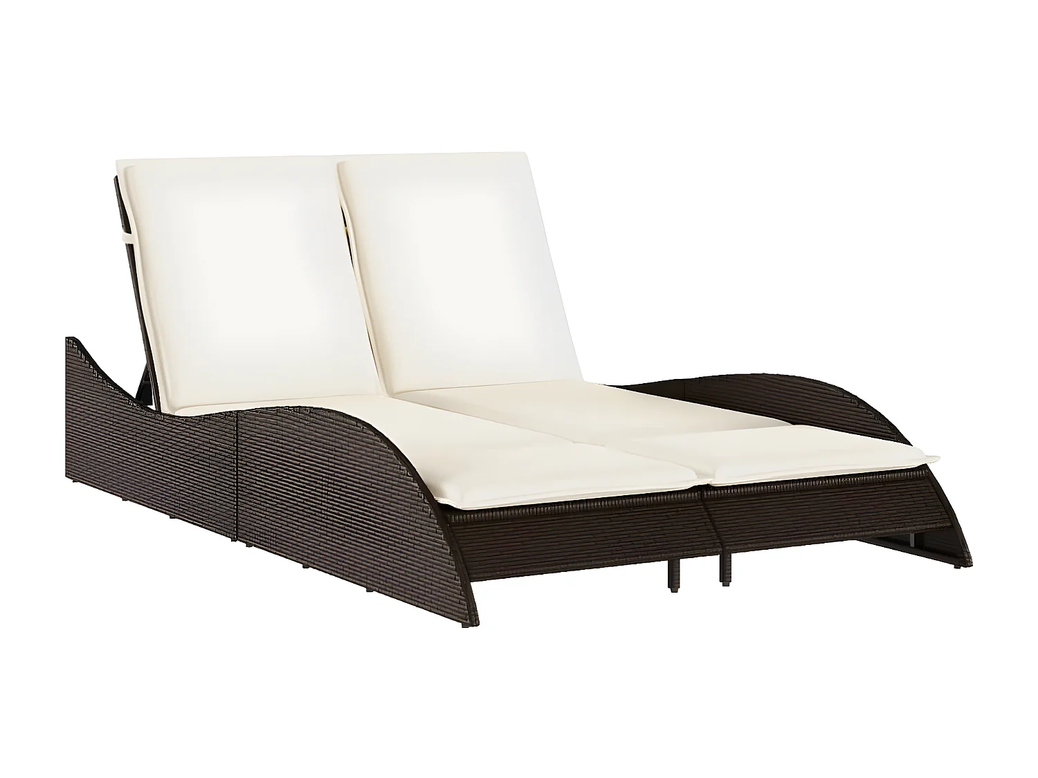 Tumbona con cojines ratán sintético marrón 114x205x73 cm ES858402