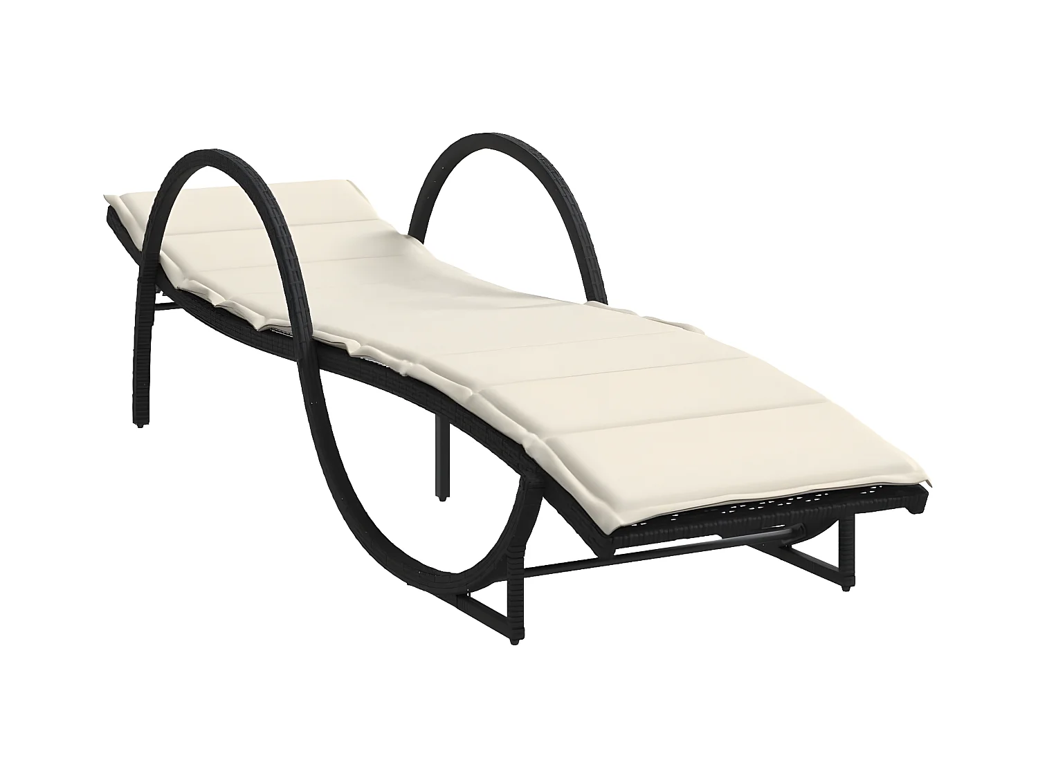 Lot de 2 Bains de soleil avec coussins noir résine tressée FR23802