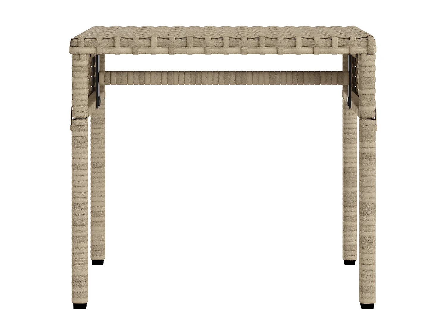 Tumbona con capota y mesa ratán sintético beige ES836321