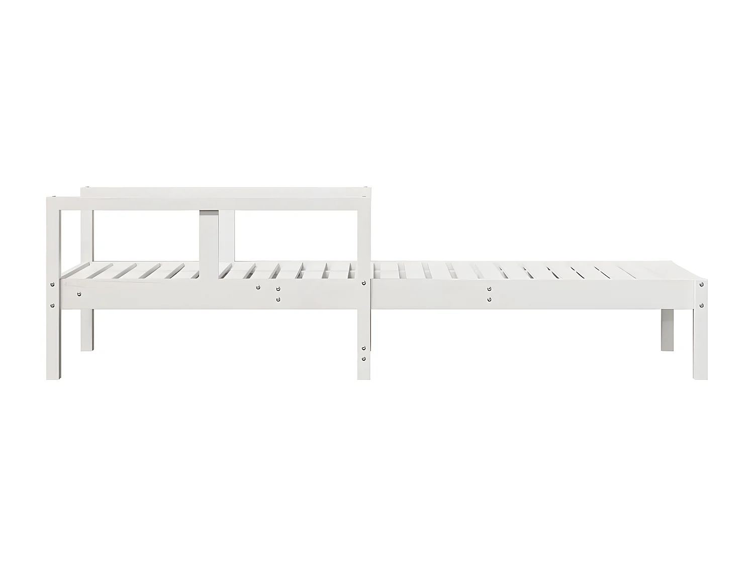 Tumbona de madera maciza de pino blanca 199,5x62x55 cm ES398744